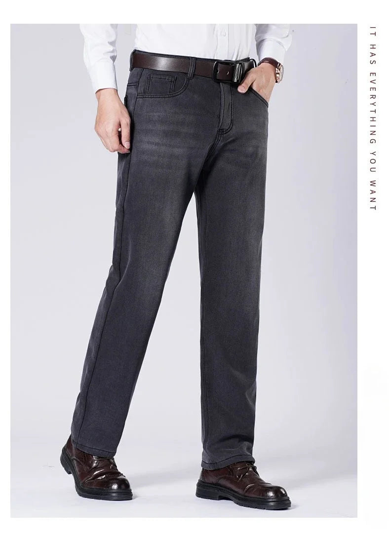 Men's Winter Jeans | Thick Plush Velvet Denim Pants for Comfort
