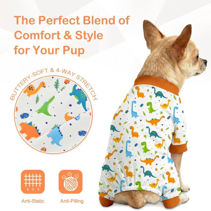 Cute Dog Pajamas for Small & Medium Dogs | Soft & Breathable Onesie