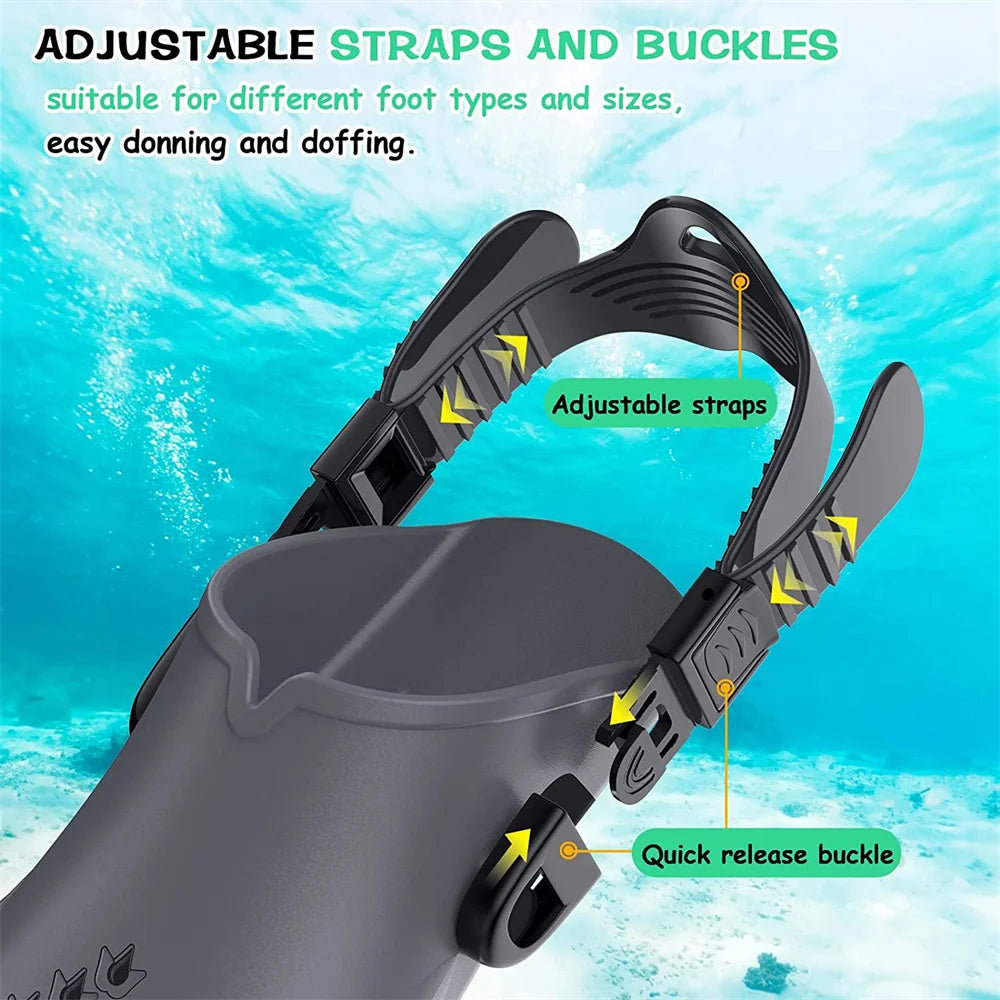 Adjustable Snorkel Fins for Adults & Teens | Comfortable Dive Fins