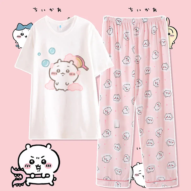 Cute Cartoon Pattern Summer Pajamas for Relaxed Comfort
