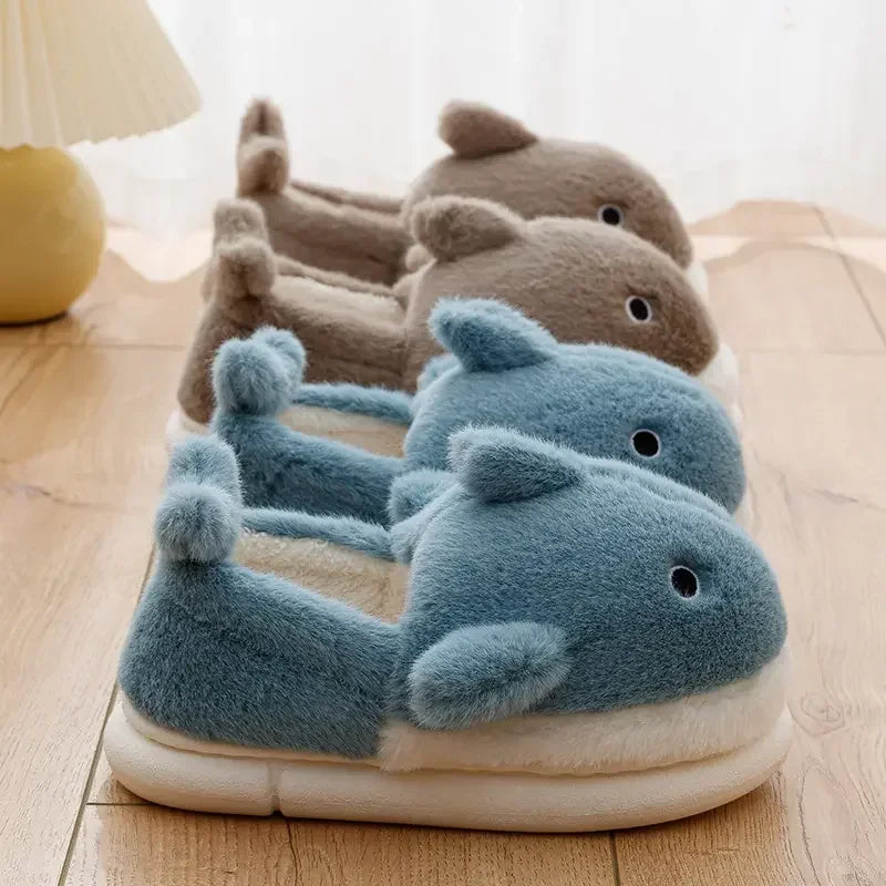 Cozy Shark Pattern Home Slippers for Men & Women | Warm Comfort