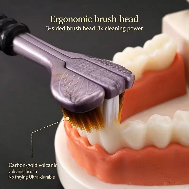 New 1PCS/2PCS/4PCS/8PC Three Sided Soft Bristled Toothbrush Adult Household Cleaning Gingival Protection Advanced Toothbrush
