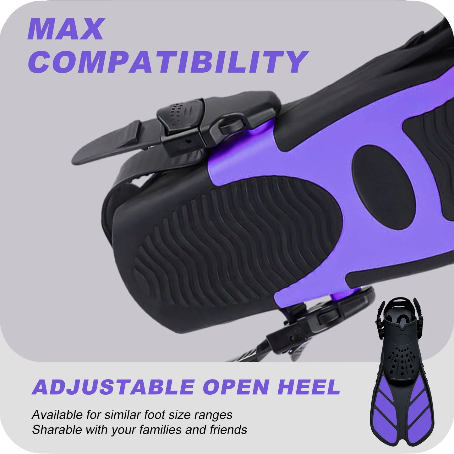 Unisex Swim Training Fins | Adjustable Short Foot Pocket Design