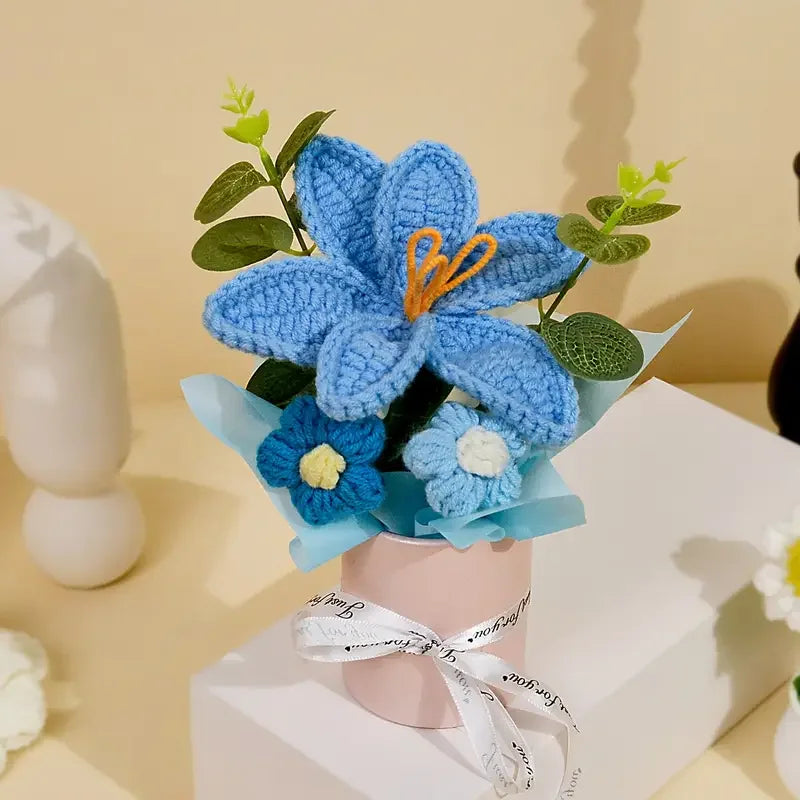 Handmade Crochet Tulip Bouquet | Elegant Home Floral Decor