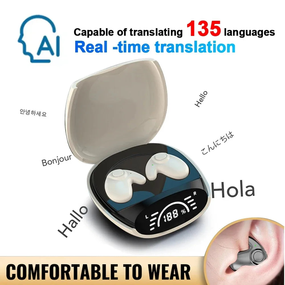 Bluetooth 5.3 AI Translation Earphones | HiFi Noise Reduction Headphones