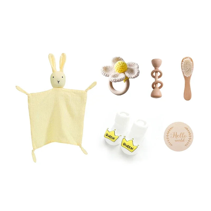 Baby Double-Sided Cotton Blanket Bath Set | Perfect Newborn Gift
