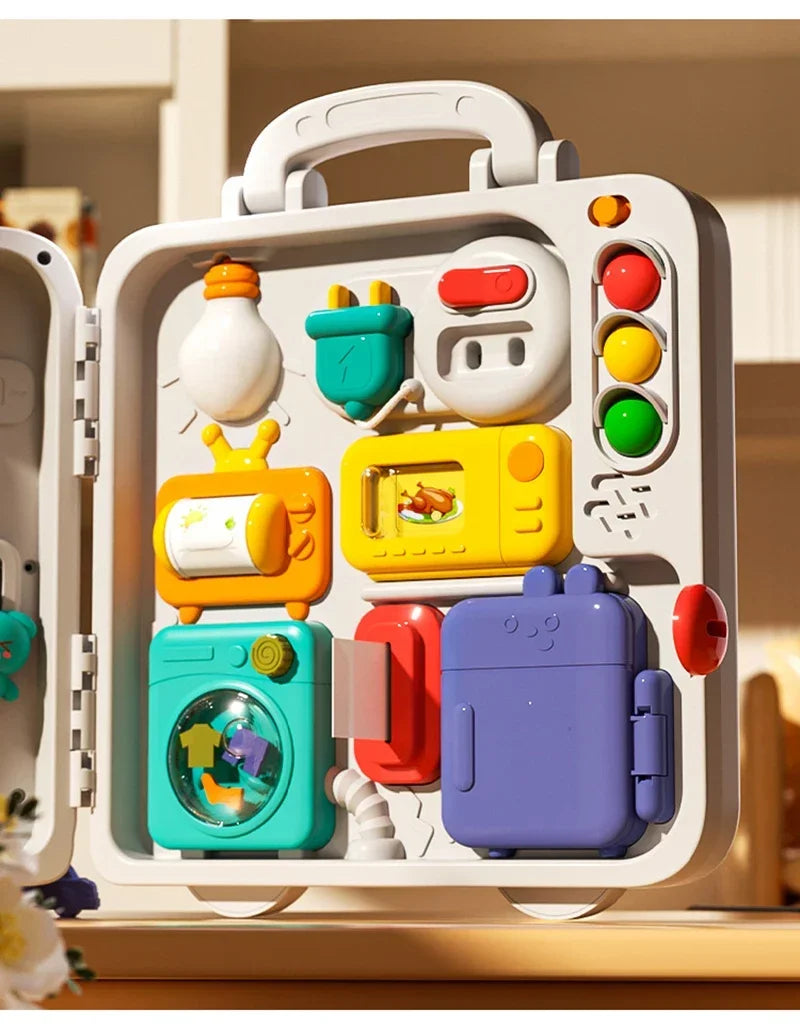 Montessori Busy Board for Toddlers | Interactive Music & Light Toy