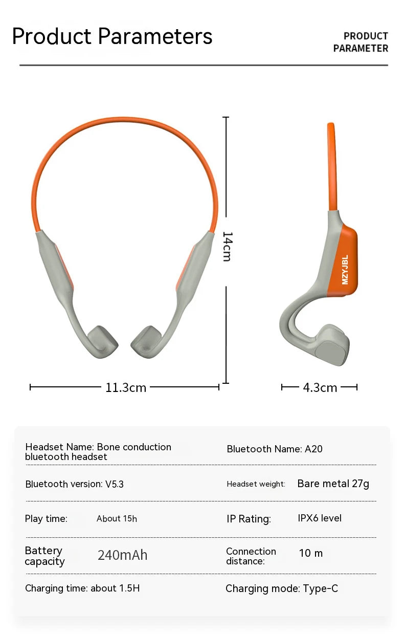 Bone Conduction Wireless Headphones | HiFi Sound Sport Earbuds