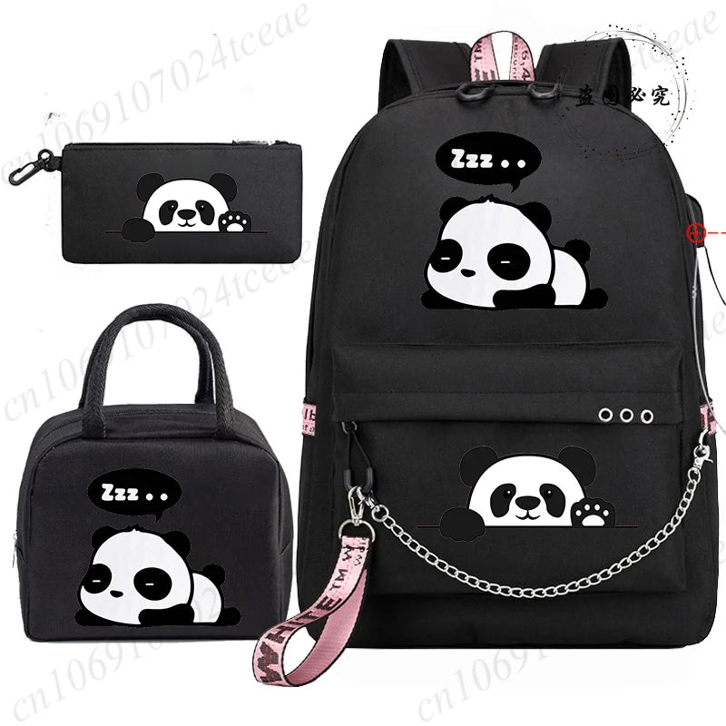 Adorable 3D Panda School Bag Set for Teens | Stylish & Practical