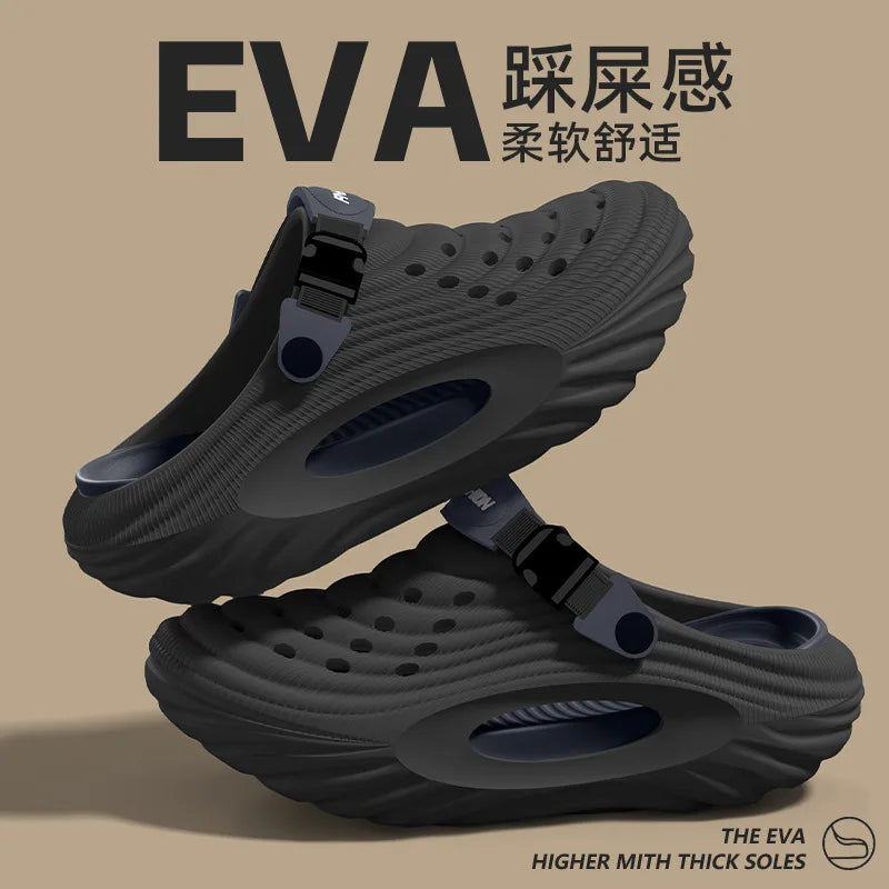 Men's Summer Thick Sole Breathable Outdoor Slippers | Comfort & Style