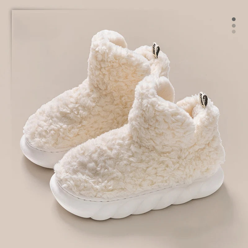 Winter Warm Plush Snow Boots Slippers | Cozy Indoor Outdoor Footwear