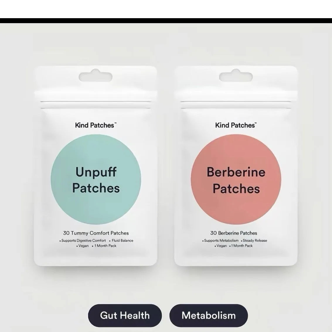 Vegan Unpuff and Berberine Patches | 2 Pack of 60 Patches