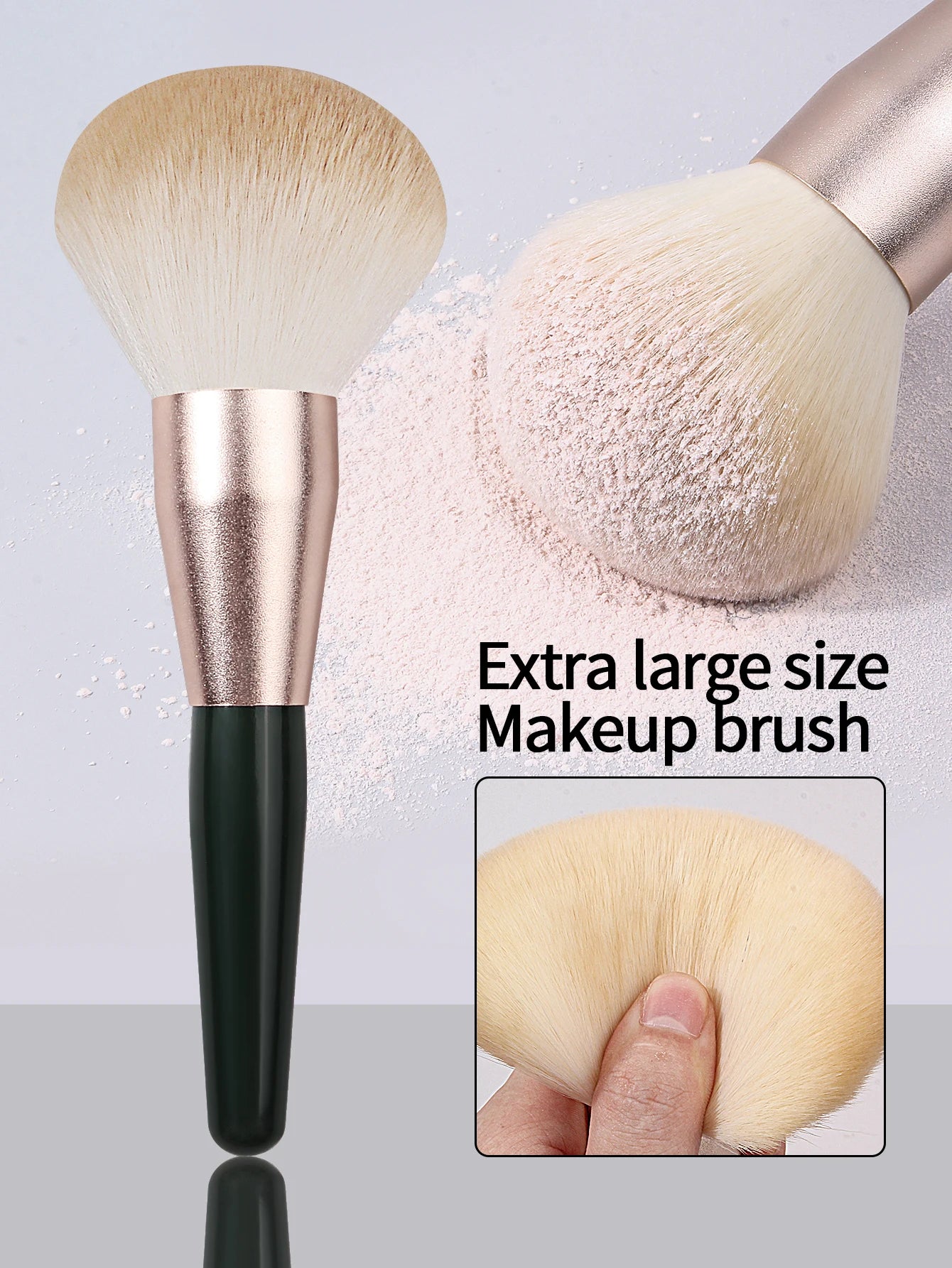 Super Large Powder Blusher Brush | Ultra-Soft Fluffy Makeup Setting Brush 2026