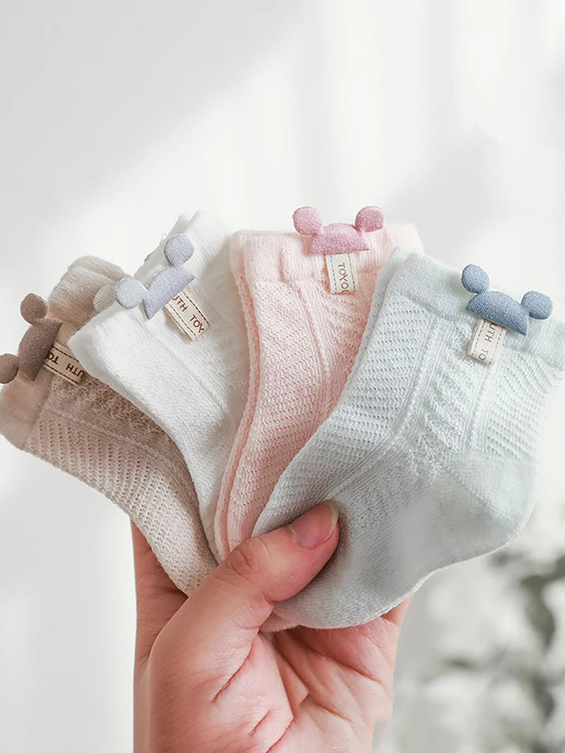 Cute Newborn Baby Summer Socks | Breathable Mid Tube Design