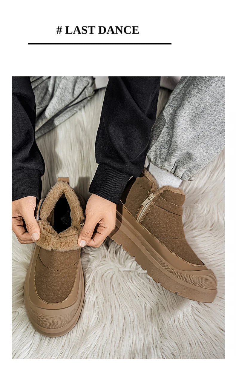 Men's Warm Plush Snow Boots | Cozy Winter Ankle Shoes