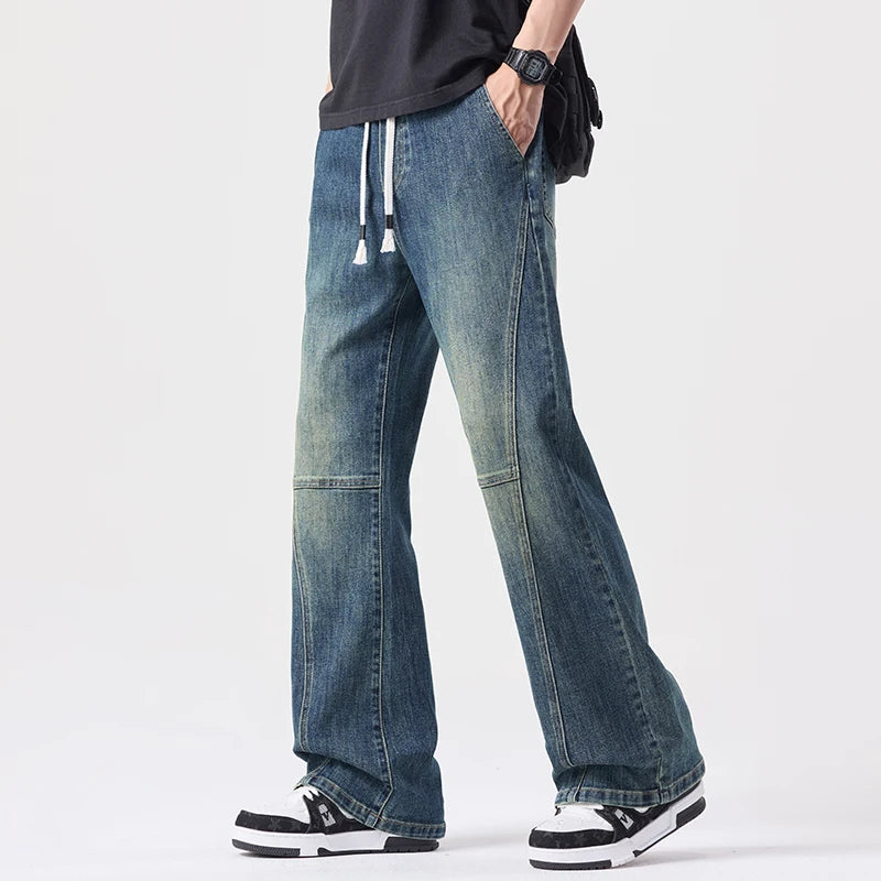 Men's Flared Boot Cut Jeans | Comfortable Vintage Casual Trousers