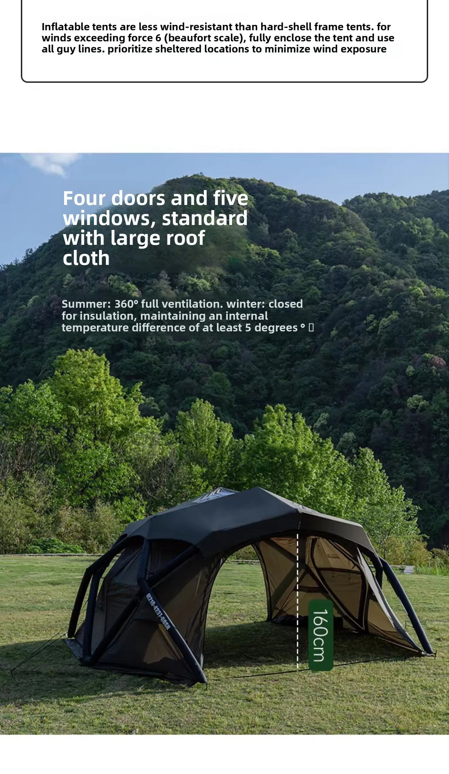 Portable Inflatable Ball Tent for Outdoor Camping | Heavy Rain Shelter