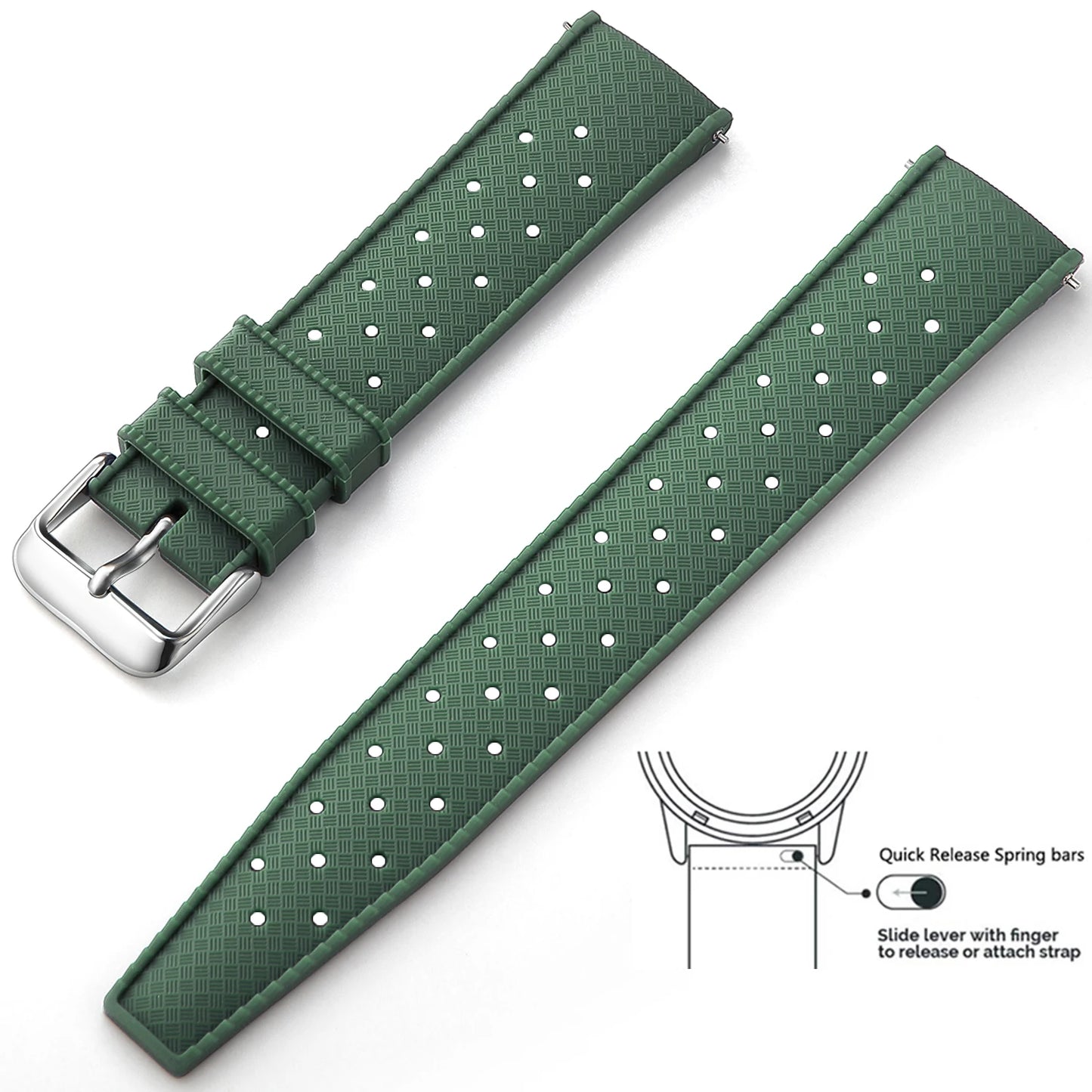 Tropical Silicone Watch Band | Quick Release Rubber Strap