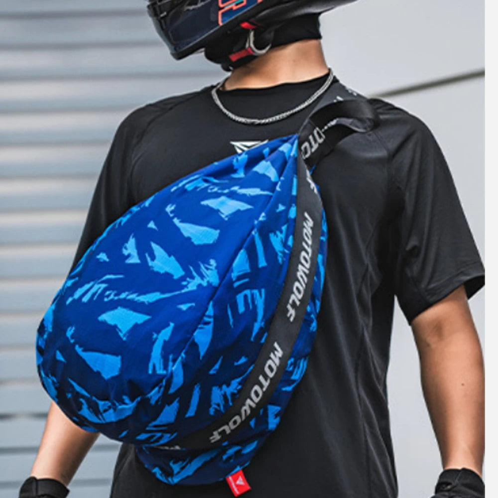 Water-Repellent Motorcycle Helmet Backpack for Cycling and Travel