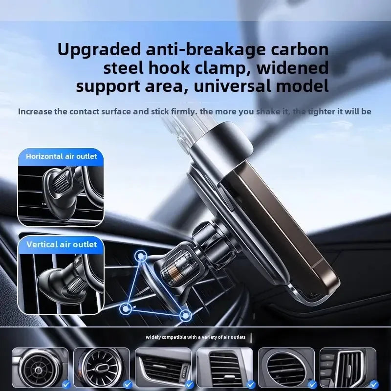 Wireless Car Charger with Fast Charge & Clamping Holder