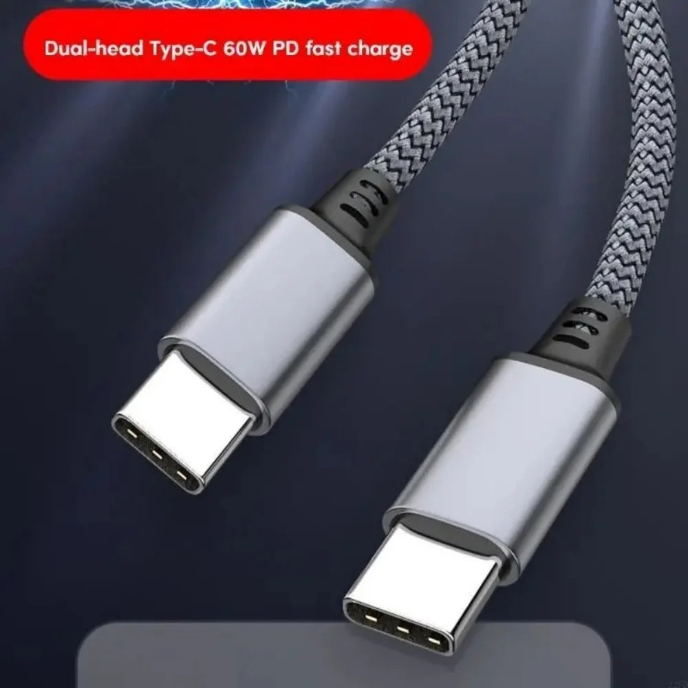 60W USB C to Type C Fast Charger Cable | Durable Braided Design