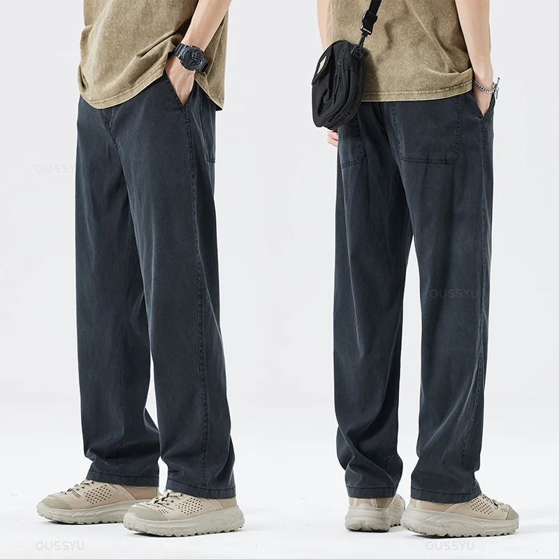 Men's Summer Loose Fit Soft Lyocell Jeans | Casual Comfort Trousers