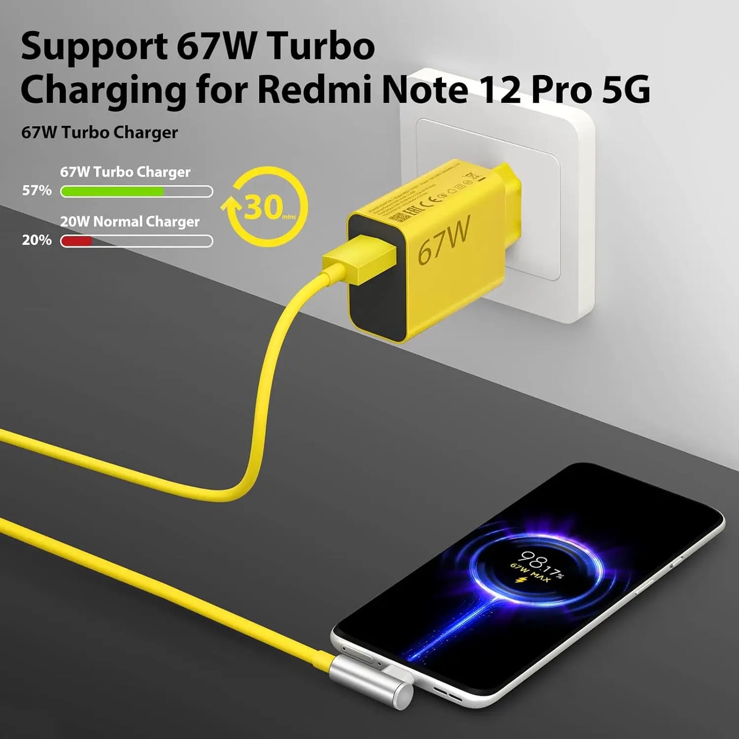 Type C Fast Charge Cable | 90 Degree Elbow Design for Quick Charging