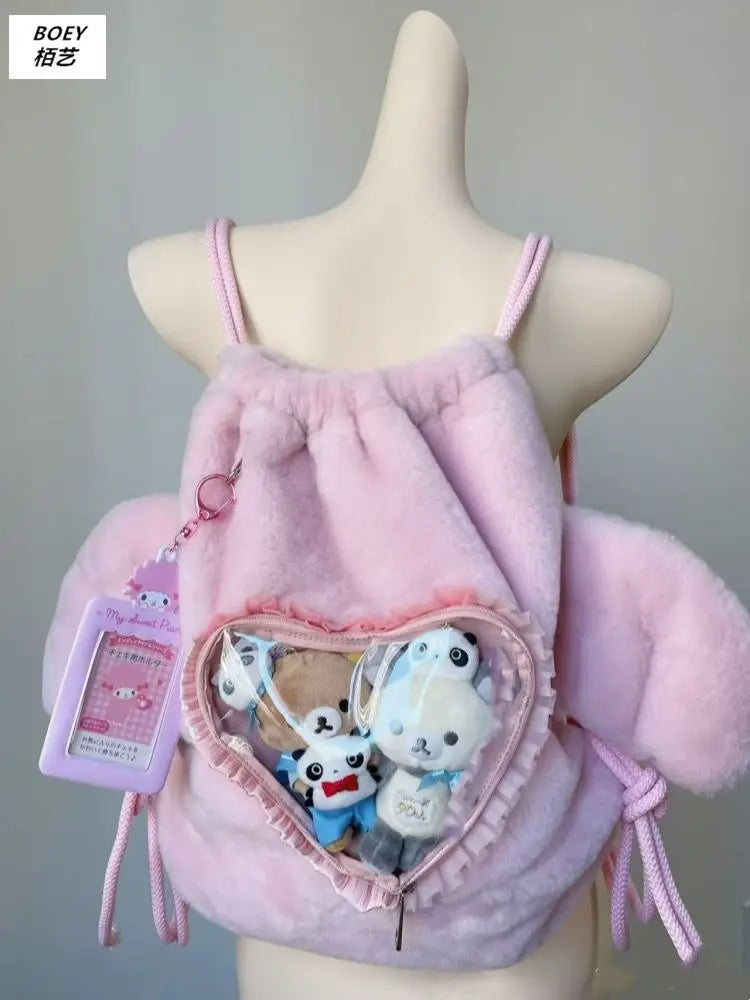 Plush Angel Wing Ita Bag Backpack | Y2K Harajuku Style