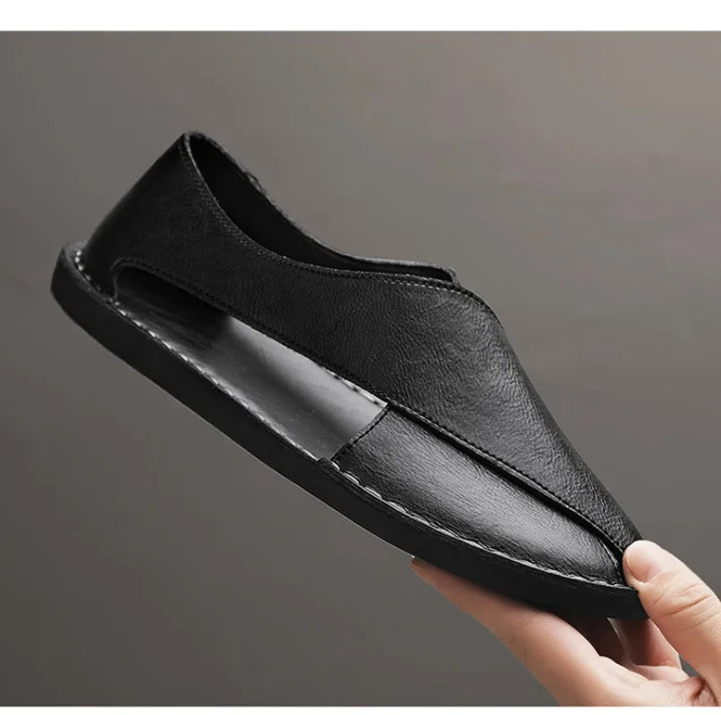 Men's Lightweight Breathable Leather Sandals | Summer Beach Shoes