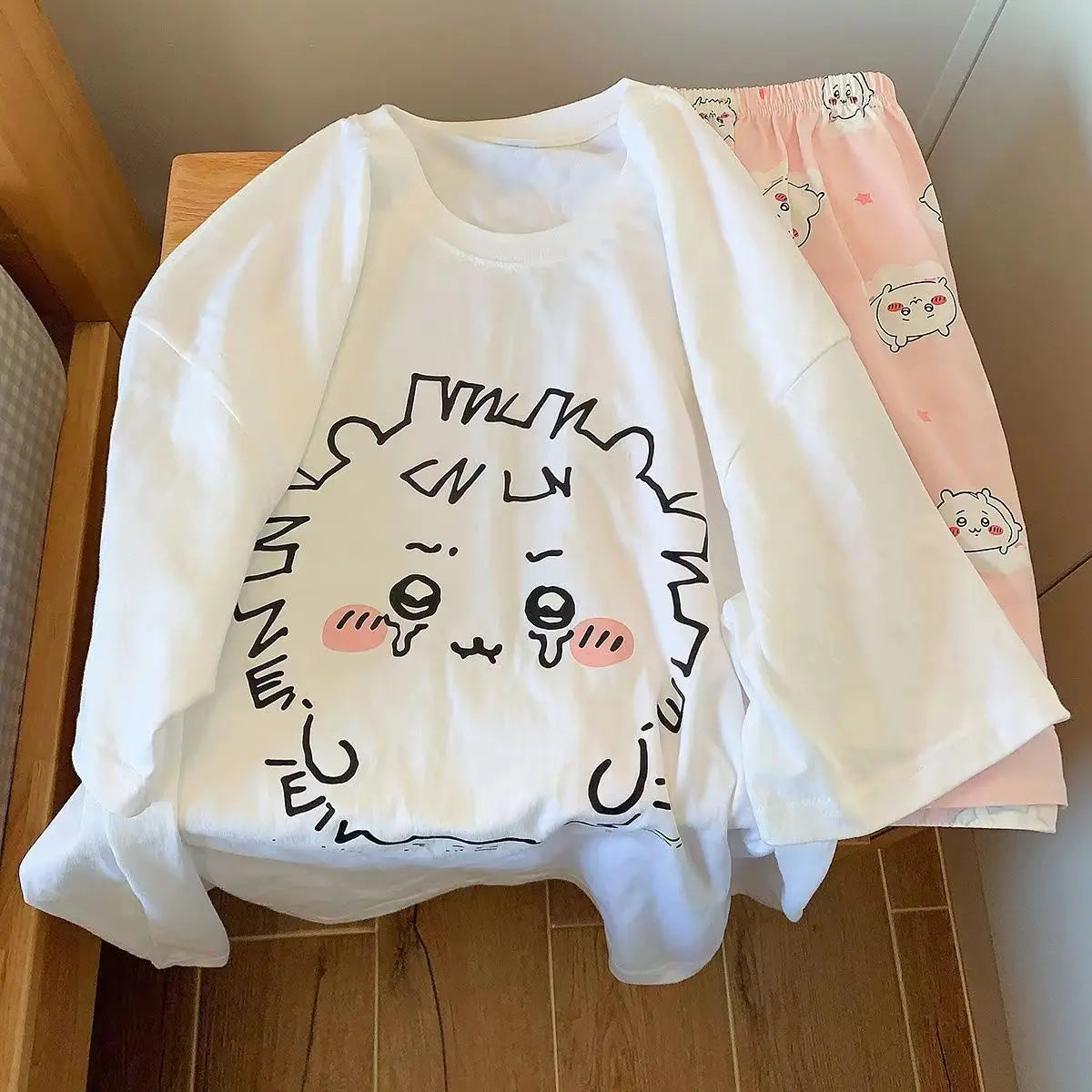 Girls Summer Pajamas Set | Cute Bunny & Cat Home Clothes