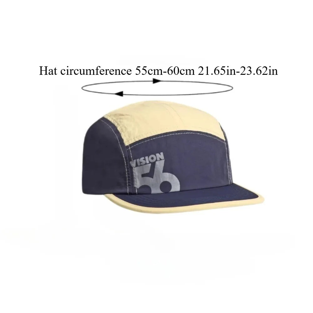 Fashion Flat Top Cotton Baseball Cap Unisex Quick-Dry Color Block Letter Print Korean Sport Hat for Running Cycling
