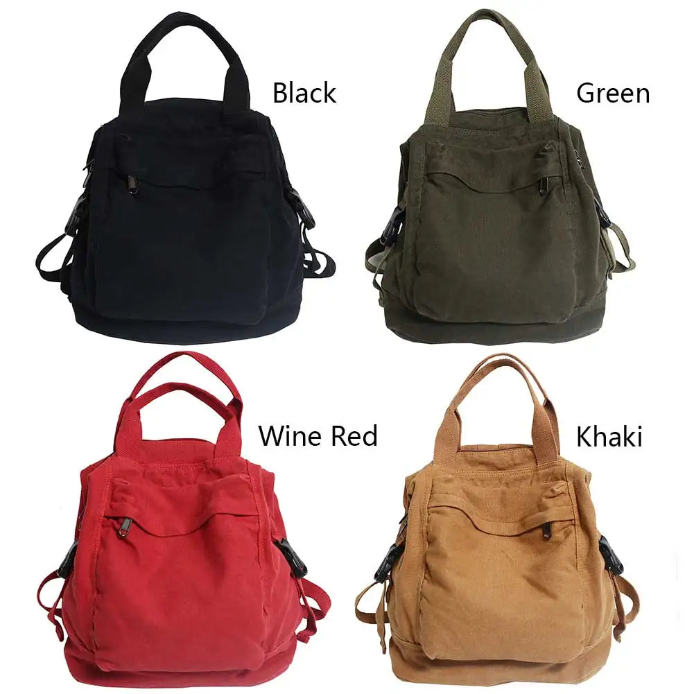 Vintage Canvas Backpack for Women | Stylish School Bag