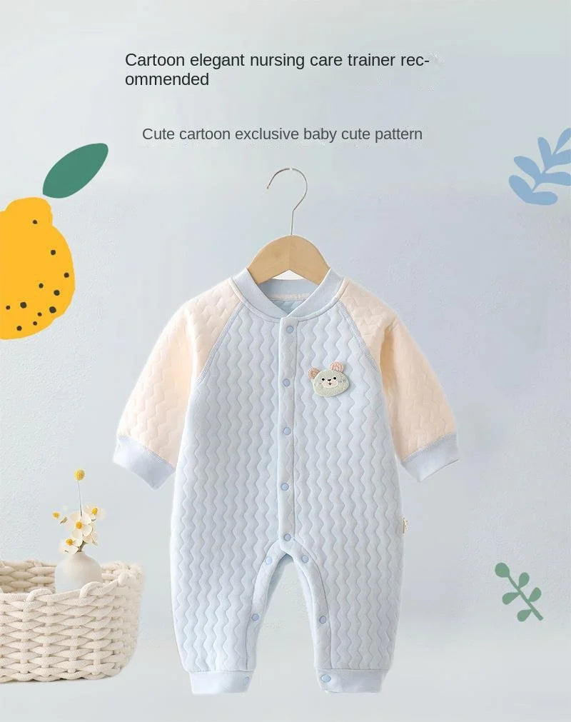 Cute Baby Long Sleeve Cartoon Bodysuit | Warm & Cozy Romper