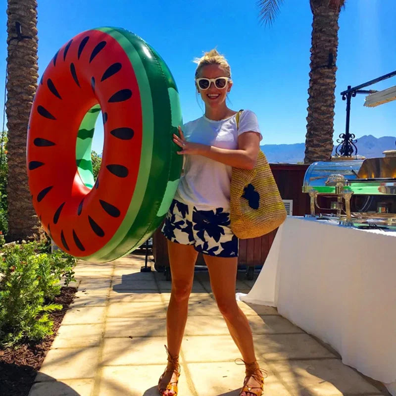 Inflatable Pineapple Watermelon Pool Float | Summer Fun Swim Ring