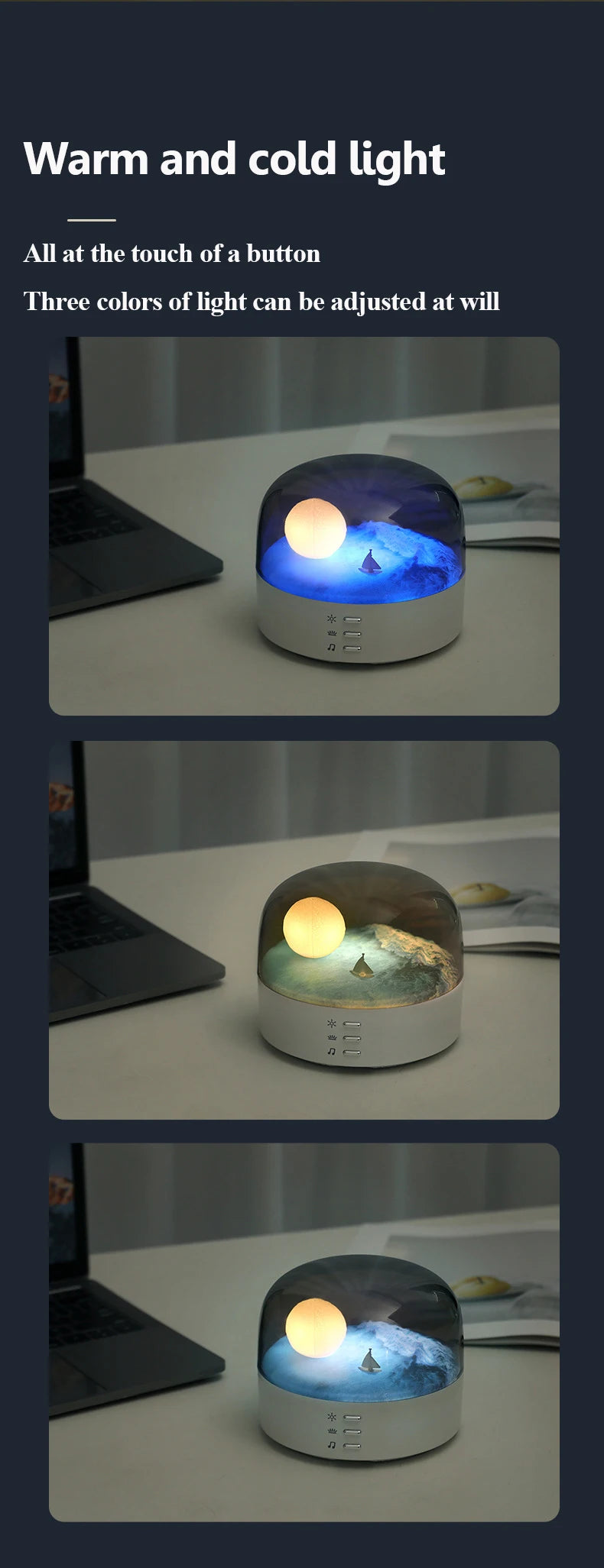 Mini Portable Bluetooth Speaker with Dimming Ambient Light