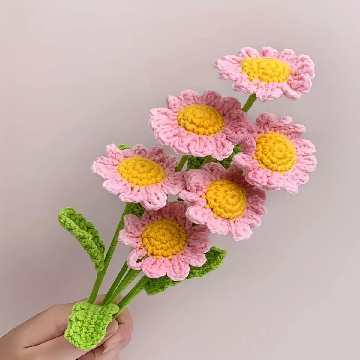 5-Piece Handmade Crocheted Daisy Set | Charming Home Decor