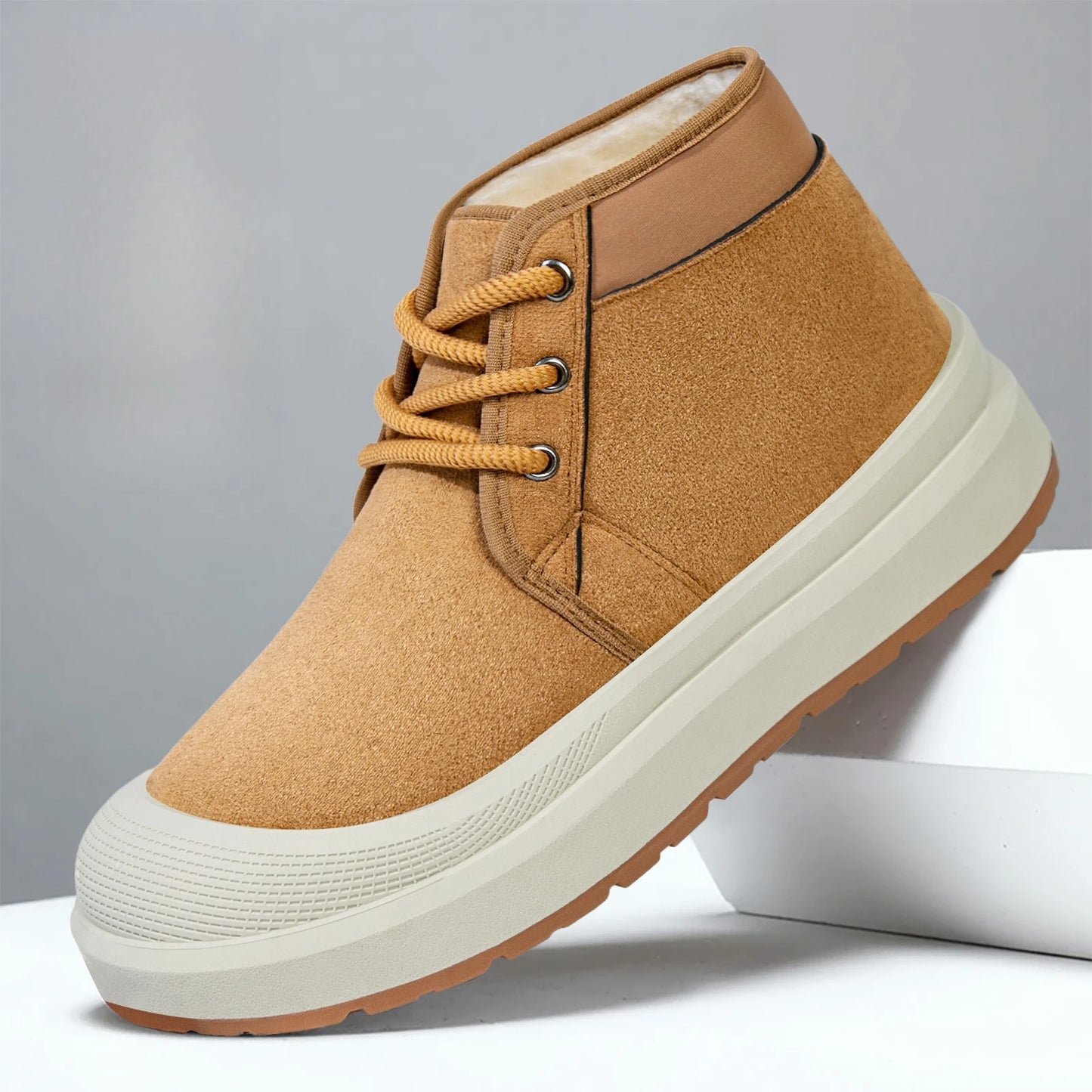 Men's Warm Fur Lined Snow Boots | Cozy Winter Outdoor Footwear