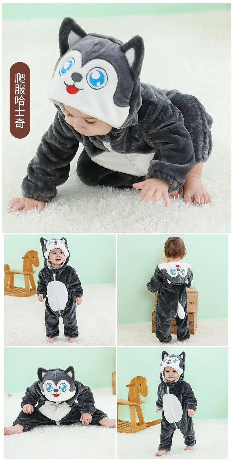 Cute Flannel Baby Romper | Cozy Hooded Pajama for Newborns