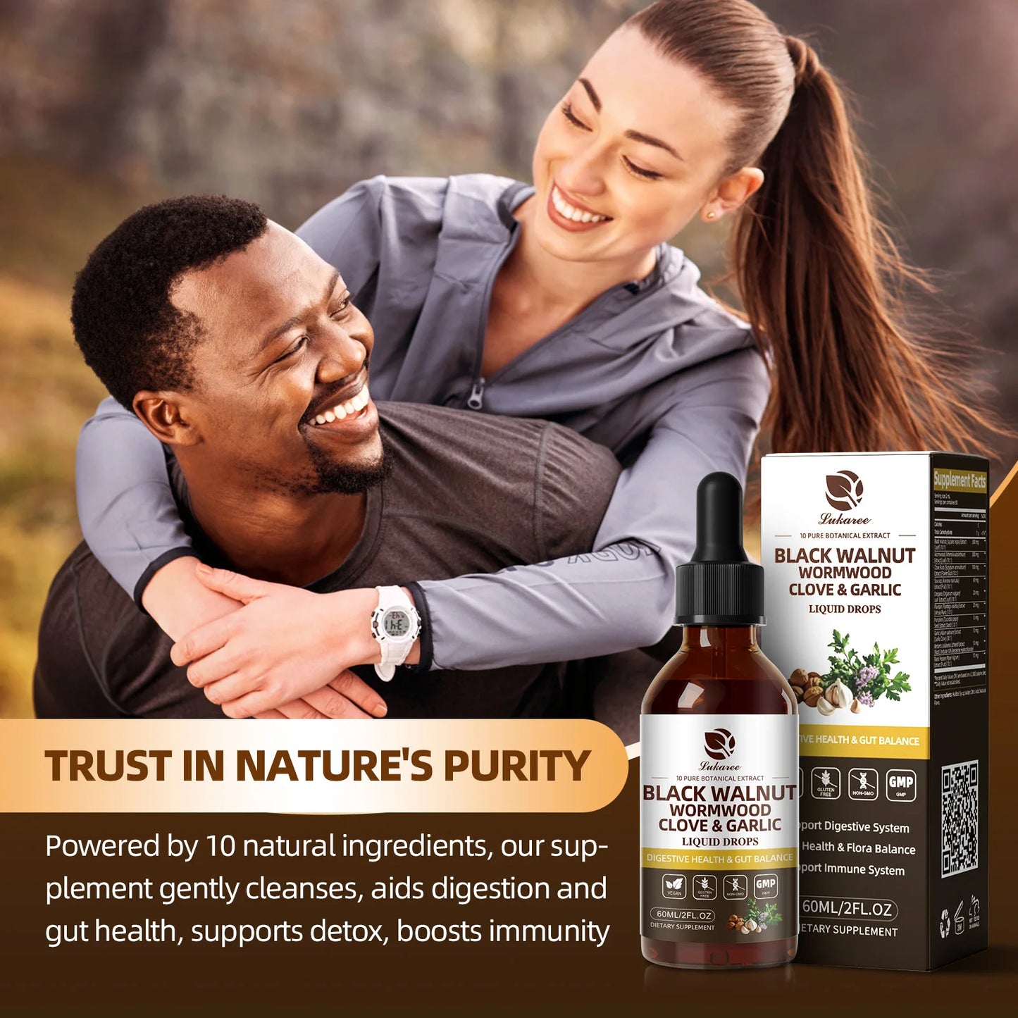 60ML Black Walnut Herbal Drops | Support Digestion & Immunity