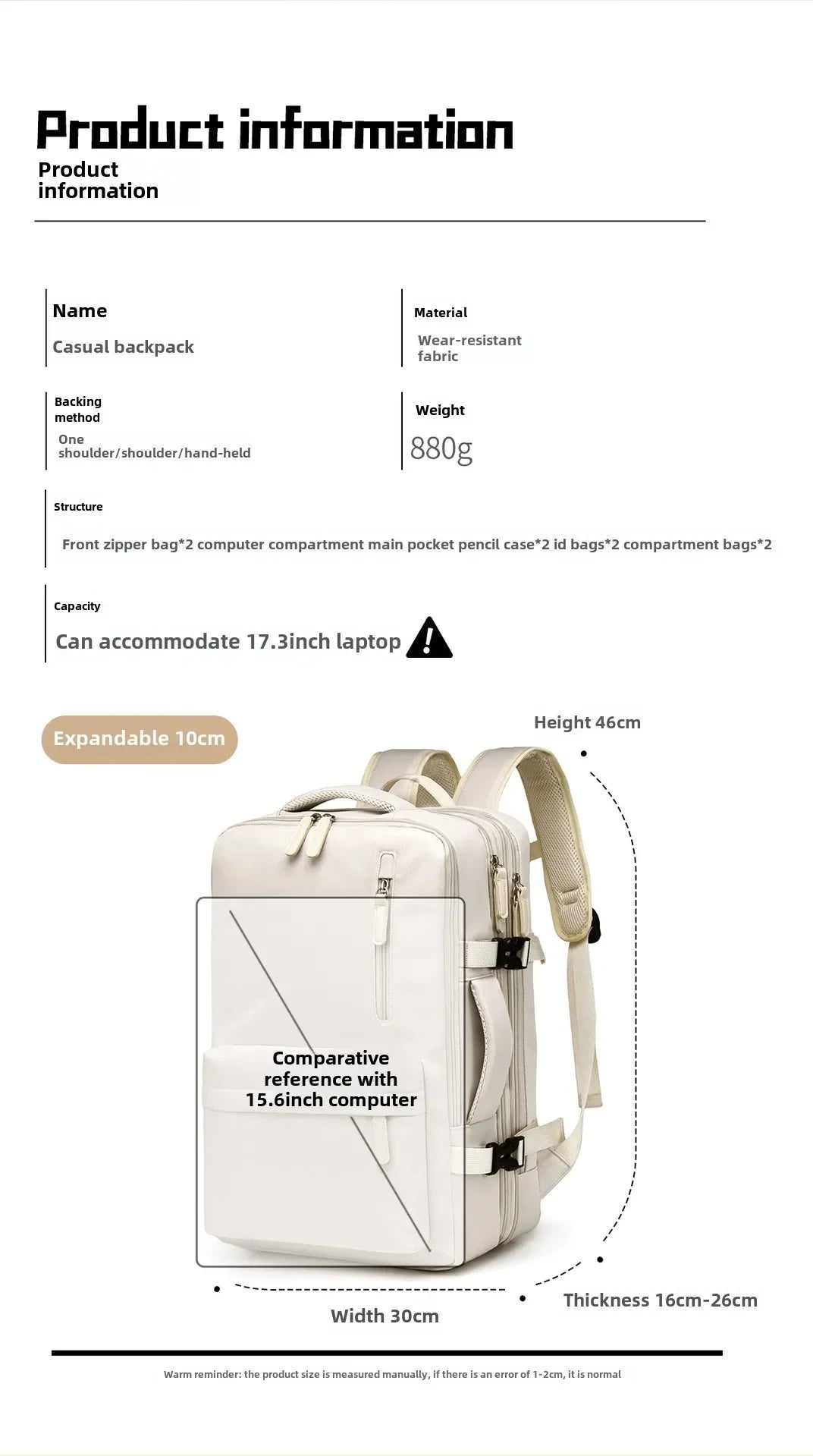 Versatile Cabin Backpack | Travel-Friendly Laptop & School Bag