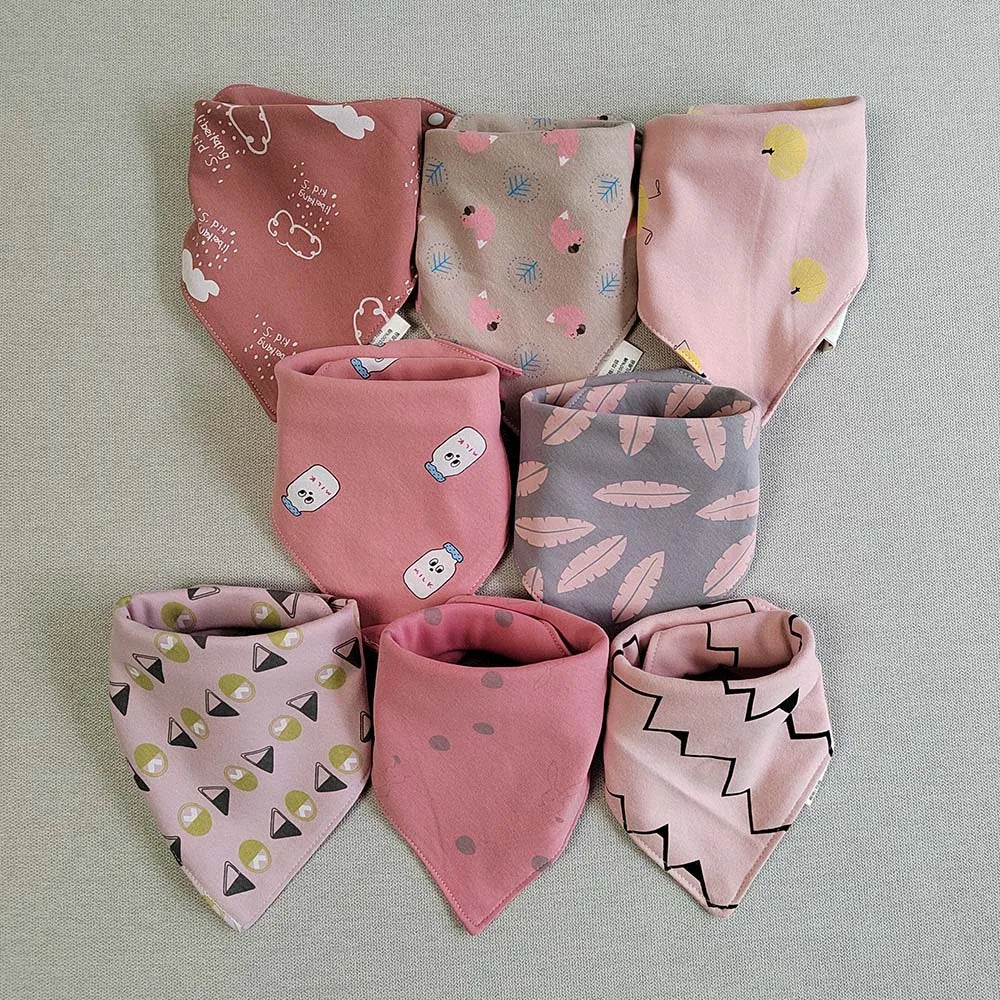 8-Pack Baby Bibs | Soft Cotton Triangle Burp Cloths for Infants