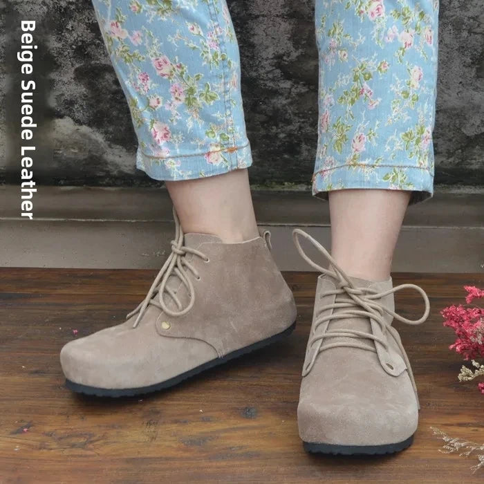 Handmade Genuine Leather High Top Women's Shoes | Stylish Casual Footwear