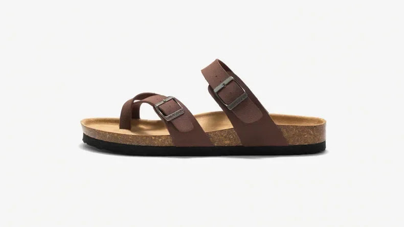 Men's Non-Slip Slippers with Cork Metal Buckle | Waterproof Outdoor Wear