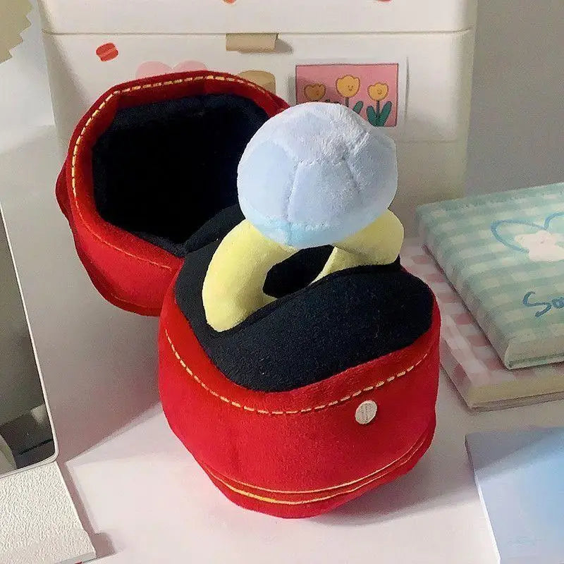 Big Diamond Plush Doll Ring Box Pet Chew Toy for Dogs