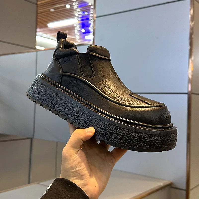 Men's Warm Leather Boots | Trendy Winter Workwear Footwear
