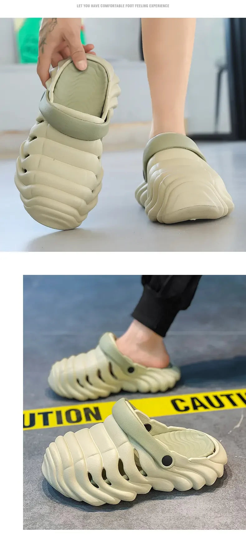 Men Fashion Closed Toe Beach Slippers Summer Trendy Casual Breathable Non Slip Slip on Street Daily Leisure Shoes