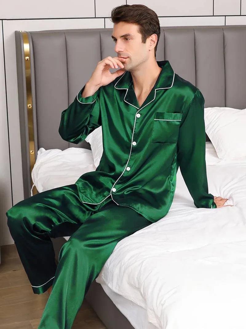 Men's Satin Pajama Set | Comfortable Summer Sleepwear for Men