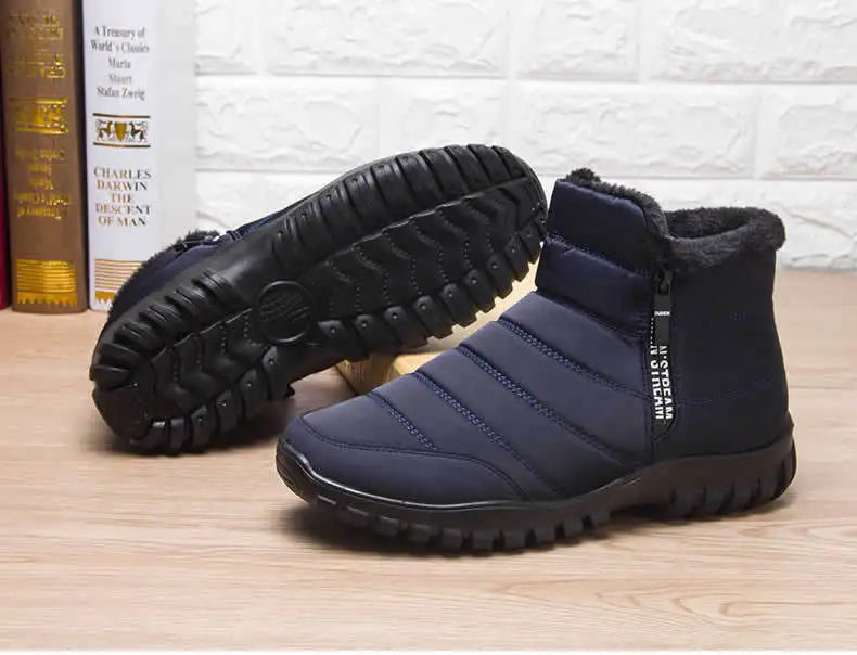 Men's Warm Cotton Snow Boots | Waterproof Ankle Winter Boots