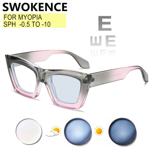 Custom Myopia Glasses | Stylish Butterfly Frame & Blue Light Blocking