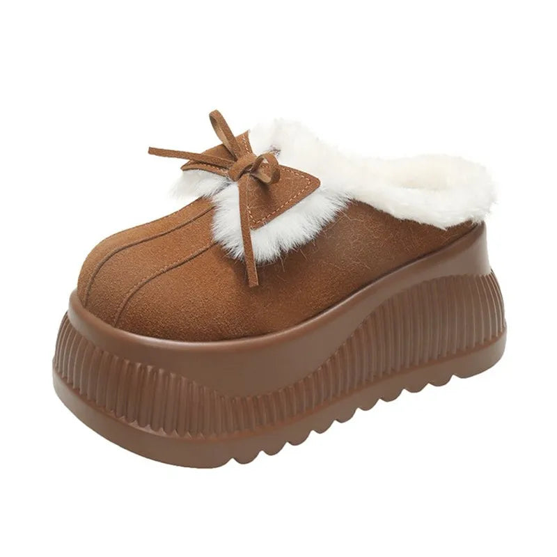 Women's Platform Fur Slippers | Cozy Stylish Winter Mules